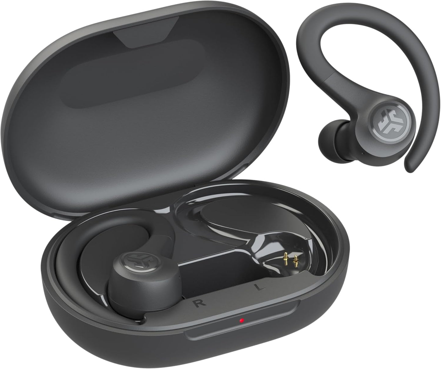 JLab Go Sport+ Wireless Workout Earbuds Featuring C3 Clear Calling, Secure Earhook Sport Design, 35+ Hour Bluetooth Playtime, and 3 EQ Sound Settings (Graphite)